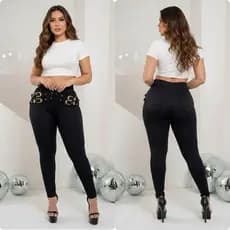Calça Legging Premium Detalhe Fivela Cruzada/ Modela a Cintura e Define o Bumbum