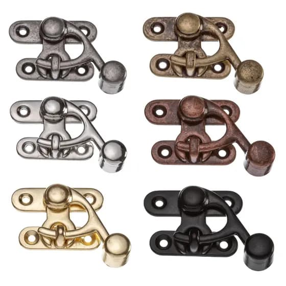 Kit 2 Fechos Anzol Giga P/ Caixas Mdf Artesanato Enfeite Decoração baú porta-joias + Parafusos