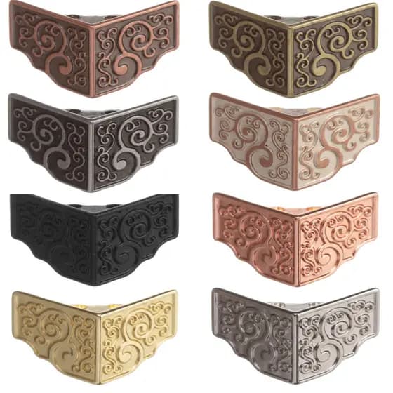 Kit 4 Pezinho Quadrado Arabesco Decoração Bandeja Caixas MDF + Parafusos Artesanato Ferragens