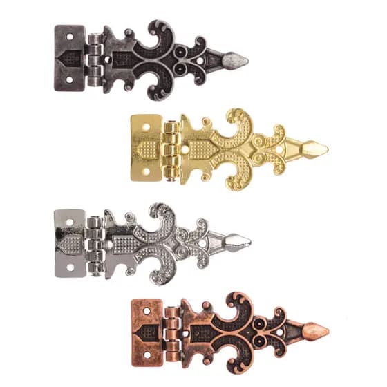 Dobradiça Medieval Grande 2 Peças Decoração Sofisticado Caixas Artesanato Mdf + Parafusos