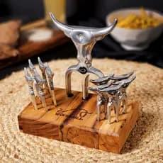 Conjunto Garfo Tridente 10 Garfos Petiscos para Churrasco