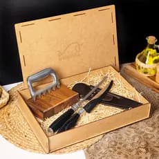 Kit para Churrasco Faca Chaira Garra de Urso