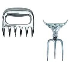Garfo Tridente Churrasco Garra Urso Alumínio Fundido Polido