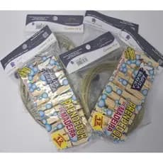 KIT VARAL DE AÇO REVESTIDO EM PVC, 5 PACOTES DE 10M CADA + 24 PREGADORES.