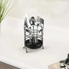 Porta Talheres Design Moderno Black Arthi