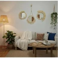 Espelho Adnet Trio Boho Encanto Natural, Tamanho 20cm