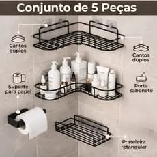 Suportes Prateleira de Canto Organizador Porta Shampoo Resistente