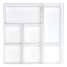 Kit 7 Organizadores Multiuso Acrílico para Gavetas Armários Geladeiras Pote Acrílico Cristal