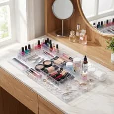 Kit 21 / 14 / 7 Organizador Multiuso Modular Gavetas Geladeira Acrilico Cristal