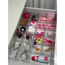 Kit 18 Organizador Acrílico Cristal Modular Geladeira Gavetas Maquiagem