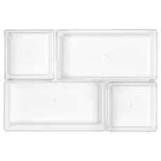 Kit 04 Organizadores Gaveta Acrílico Transparente Multiuso