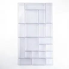 Kit 21 Organizador Acrílico Cristal Modular Geladeira Gavetas Maquiagem 7 / 14 / 21