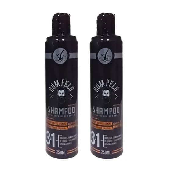 Kit 2 Shampoos Escurecedores Dom Pelo 250ml - Reduz Fios Brancos - Pronta Entrega, Envio Imediato