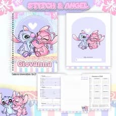Stitch & Angel Material Escolar Personalizado | Volta aulas 2025