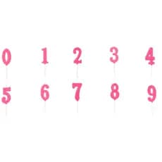 VELA NUMEROS PICK ROSA SILVER FESTAS 8,5CM