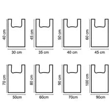 Sacola Plástica Branca Reciclada Varias medidas 1kg