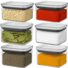 Kit 6 Potes Cozinha Organizadores Temperos Empilháveis 550ml