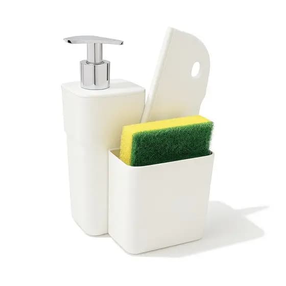 Porta Detergente Branco Dispenser com Rodinho