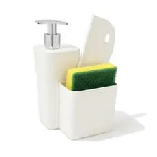 Porta Detergente Branco Dispenser com Rodinho