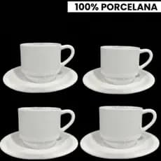 Xícaras empilhavel de Café chá com Pires 150ml  Kit para Café chá cantinho do café porcelana 1° linha