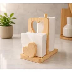 Porta Papel Toalha de Mesa Madeira Pinus Estilo Moderno multiuso mesa posta dia a dia