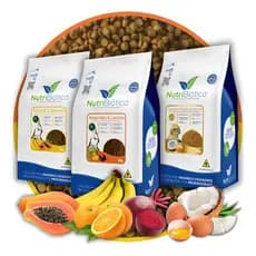 Kit 3x Ração Psitacídeos Sabores Nutribiótica 300g Calopsita