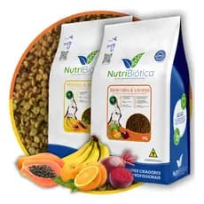 Kit 2x Ração Psitacídeos Sabores Nutribiótica 300g Calopsita Agapornis