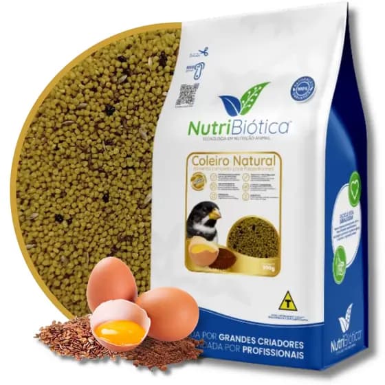 Ração Coleiro Natural Extrusada Super Premium Nutribiótica 300g Completo Balanceado Todas as Fases