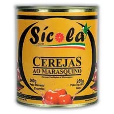 Cereja Inteira Em Calda Marasquino Sem Talo 500g Sícola