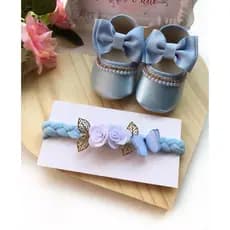 SAPATINHO E TIARA JARDIM ENCANTADO PERSONALIZADOS LUXINHO BEBÊ