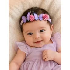 tiara infantil jardim encantado tiara luxinho / faixa bebê /Rn/ faixinha bebê lacinho flores e borboletas