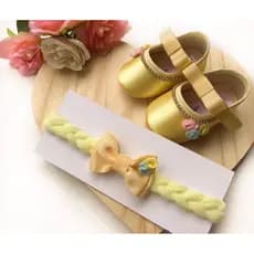 Kit Luxo Bebê: Sapatinho Social e Faixinha Trançada com Laço/ sapatinho bebê menina