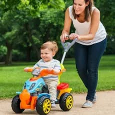 Quadriciclo Infantil Carrinho Passeio Moto Guia Pedal Empurrar Brinquedo Menina Menino Brinquedo