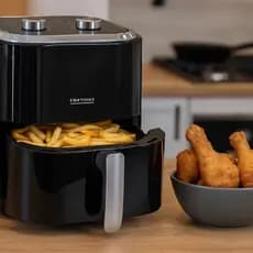 Fritadeira Elétrica Air Fryer Preto Saudável Sem Óleo Fritura Batata Carne Panela Preparo Comida