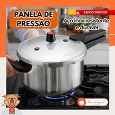 Panela Pressão 7 Litros Antiaderente Cozimento Alimentos Feijão Carne Preparo Resistente