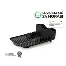 Escorredor de Pratos Flat Minimalista Preto – Design Moderno e Slim