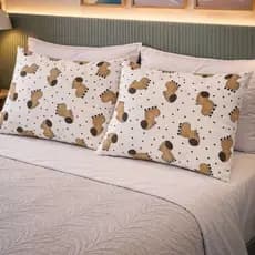 Kit 2 (Duas) Fronhas Percal 180 Fios Algodão Infantil Bebê Baby Estampada Avulsa