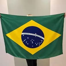 Bandeira do Brasil Copa do Mundo em Cetim Grande 1,50x1,00 Passador/Abertura p/ corda/barbante/haste