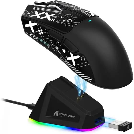 ATTACK SHARK X11 Mouse sem fio leve 62g RGB conexão tri 2.4G/USB-C/BT22K DPI sensor PAW3311 5 botões
