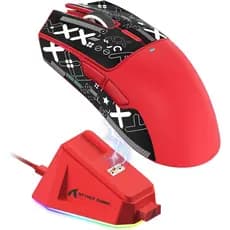 Mouse ATTACK SHARK X11 Vermelho sem fio leve 62g RGB conexão2.4G/USB-C/BT22K sensor PAW3311 5 botões