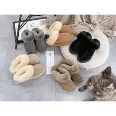 Novo estilo inverno botas de neve de lã com sola grossa coberta de dedo do pé meio Slipp