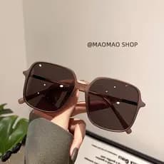 Óculos de sol fosco na moda moldura quadrada moda marrom protetor solar Anti-ultravioleta Sung