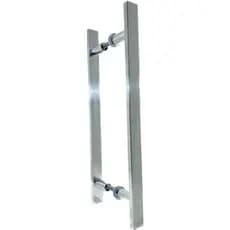 Puxador Porta de Vidro ou Madeira Pivotante em aluminio polido 60cm