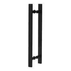 puxador para porta de vidro madeira correr box preto fosco 30cm entre os furo 20cm,