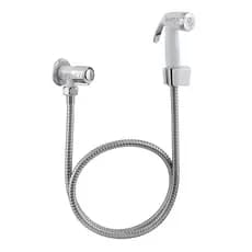 ducha higienica para banheiro intima  em abs branca e cromada mangueira 1,20 cm .