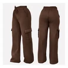 CALÇA PANTALONA FEMENINA MOLETON TENDENCIA CARGO