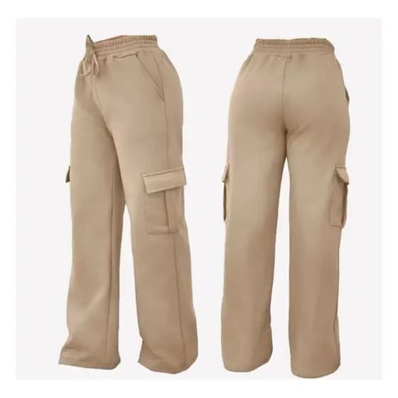 calça moleton cargo femenina