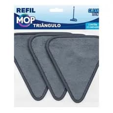 Refil para Mop Triangular 🧼 3 Unidades – Microfibra Alta Absorção 🔺 Lavável e Reutilizável ♻️ Para Pisos e Cantos