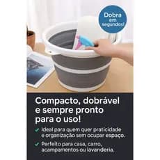 🪣 Balde Dobrável Retrátil Flexível 🧼 Silicone com Alça | 4L 5L 23L | Multiuso 🚗🏕️ Lavagem, Camping, Limpeza