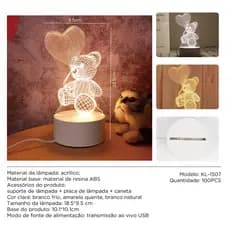 Luminária de Mesa de LED 3D Criativa / Luz Noturna Decorativa Luminária De Mesa Com LED 3D Criativa